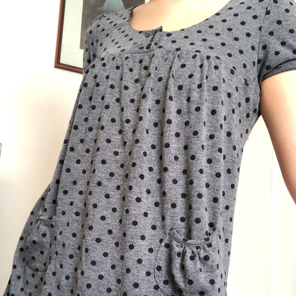 Vintage Babydoll Scoop Neck Polka Dot Swing Top